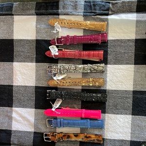 Michele 9 pares of assorted interchangeable leather watch bands SIZE 16